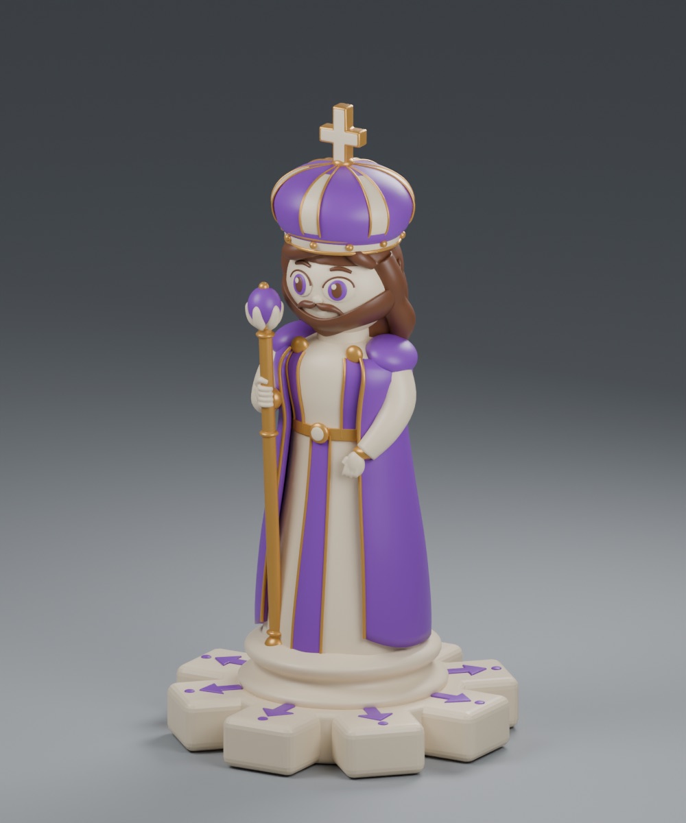 King design with its movement clues on the base